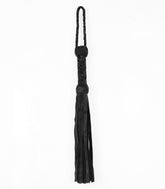 Love In Leather Long Suede Leather Flogger - Black - Whips And Crops